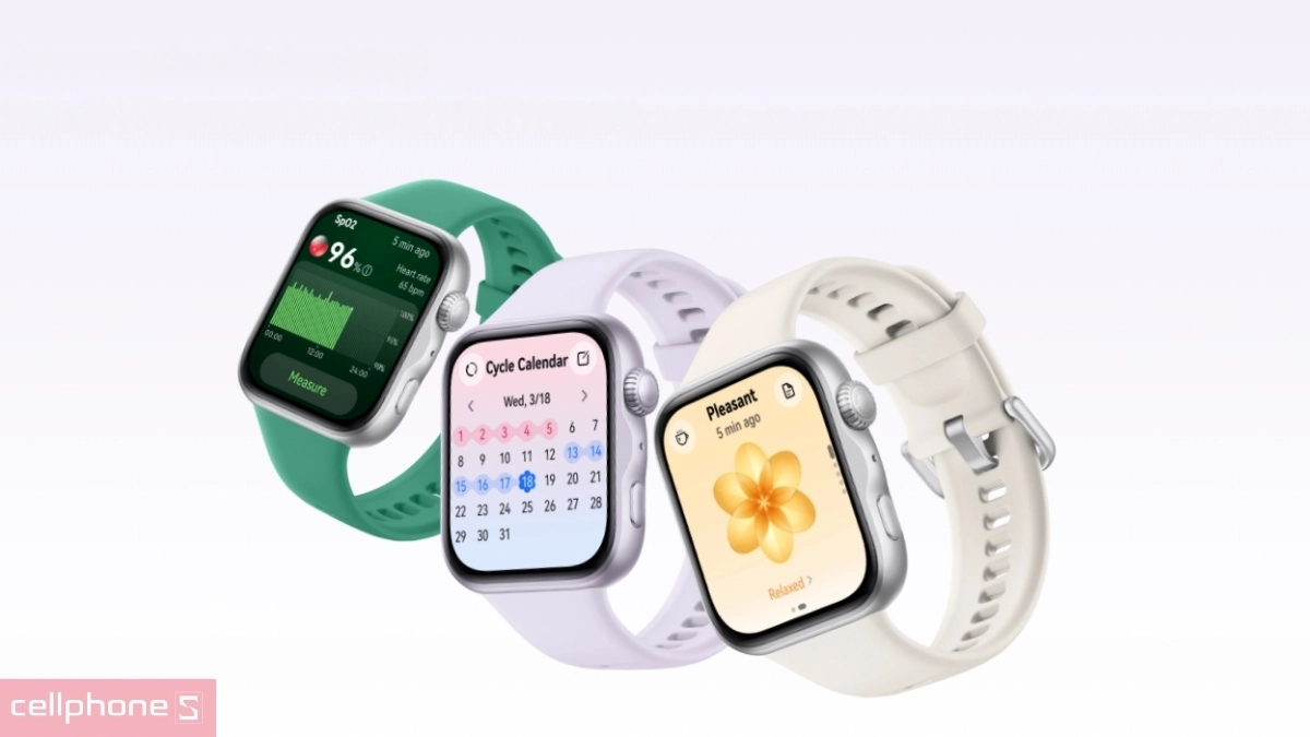 Thiết kế khung viền hợp kim tinh tế của đồng hồ thông minh Huawei Watch Fit 5