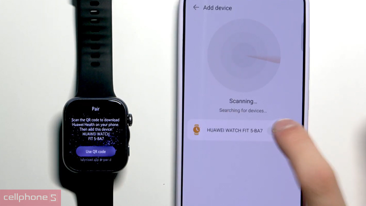 Kết nối app với đồng hồ thông minh Huawei Watch Fit 5 dây Nylon