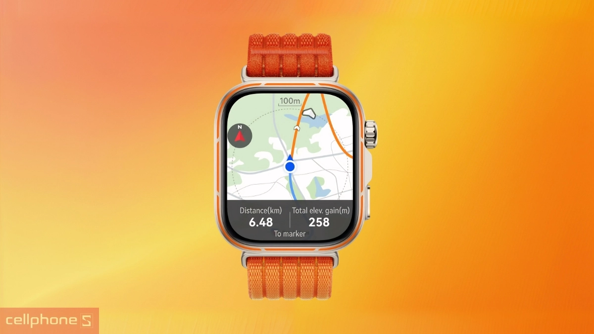 Tính năng định vị Sunflower GPS thế hệ mới hiển thị bản đồ trực quan trên Huawei Watch Fit 5 Pro