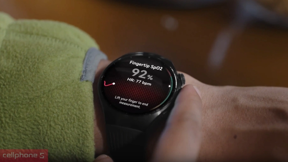 Đo SpO2 từ ngón tay với cảm biến X-Tap trên Huawei Watch 5
