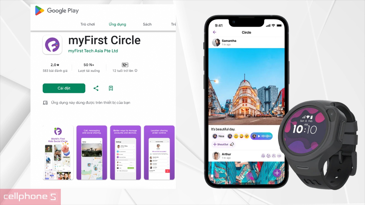 Hướng dẫn kết nối ứng dụng myFirst Circle Đồng hồ định vị trẻ em Oaxis myFirst Fone R1C
