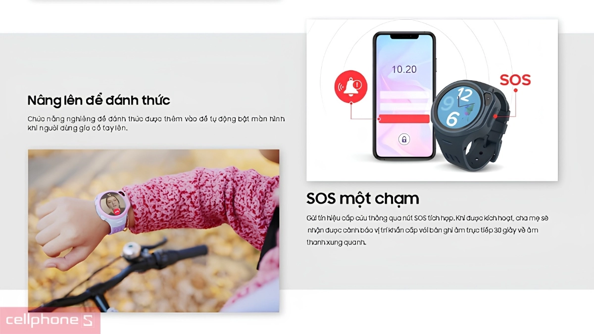 Nút SOS khẩn cấp trên Đồng hồ thông minh trẻ em myFirst Fone M2