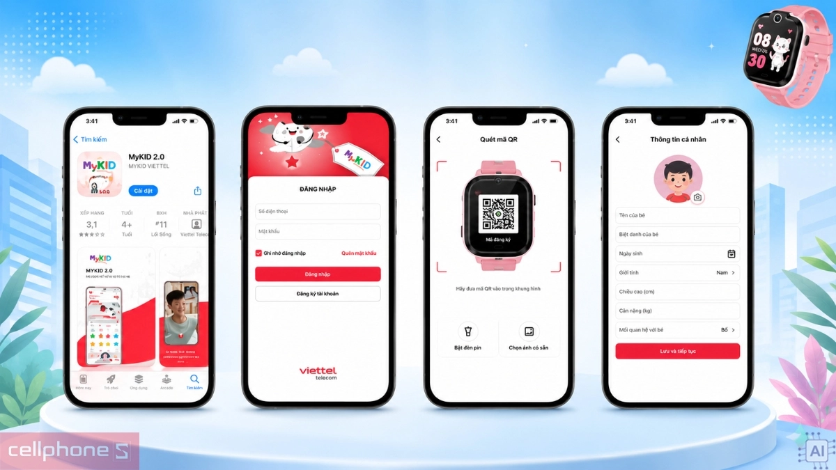 Kết nối app với đồng hồ thông minh trẻ em Tammi Watch-Kid Plus