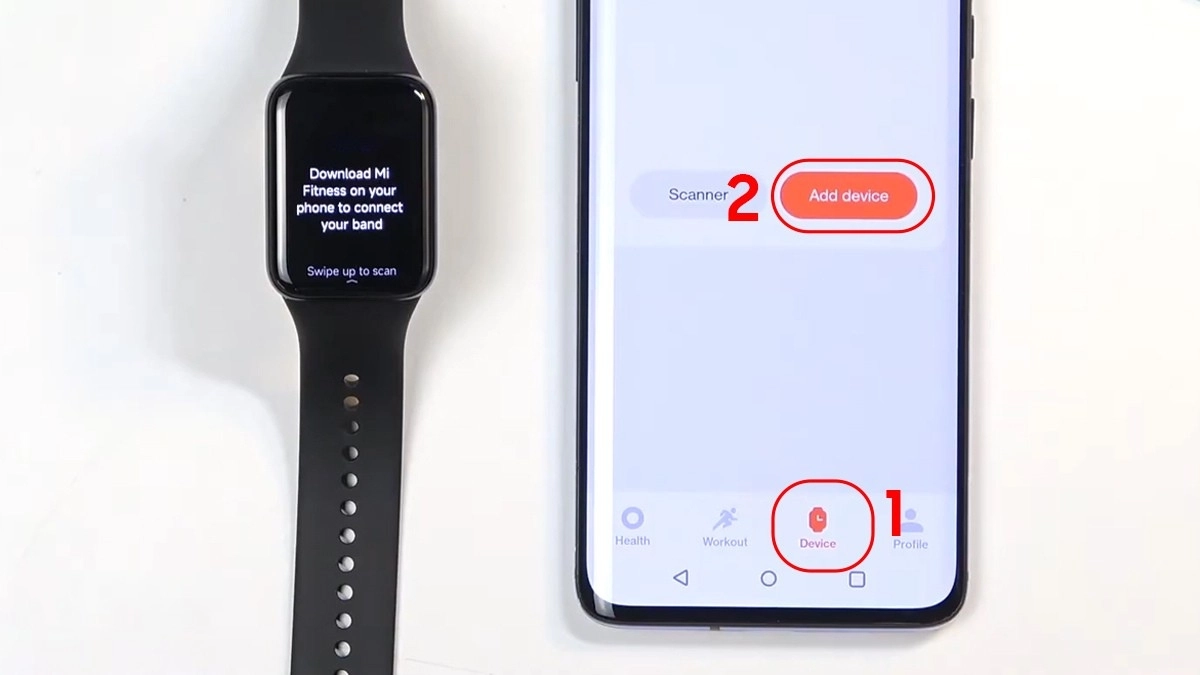 Thao tác ghép nối vòng đeo tay thông minh Xiaomi MiBand 10 Pro (Gốm)