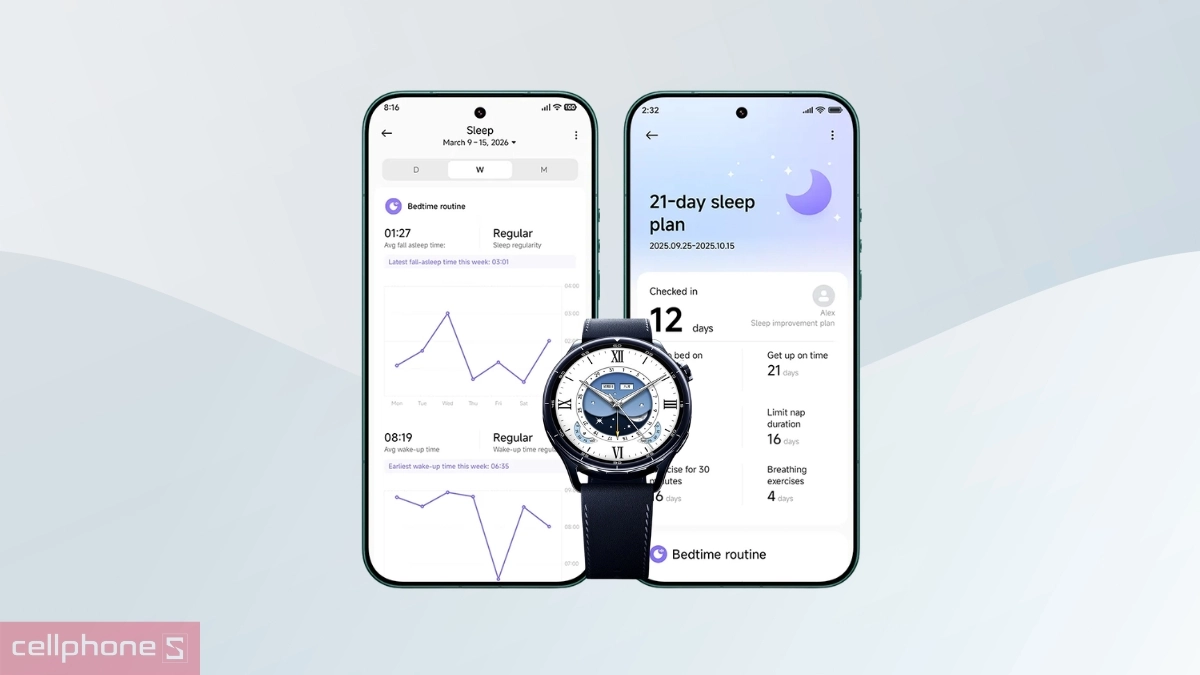 Quản lý giấc ngủ trên Xiaomi Watch S5