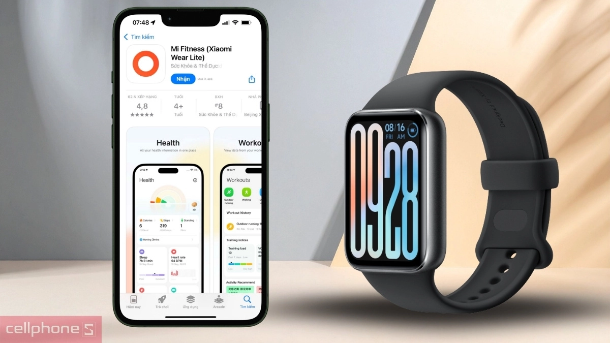 Cài đặt ứng dụng Mi Fitness cho vòng đeo tay thông minh Xiaomi MiBand 10 Pro