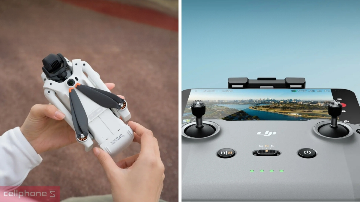 Thiết kế gấp gọn của DJI Lito 1 Fly More Combo (RC-N3)