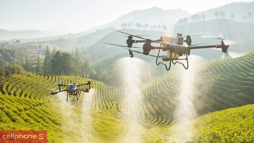 Thiết kế, hiệu suất vận hành của flycam máy bay nông nghiệp phun thuốc trừ sâu DJI Agras T50