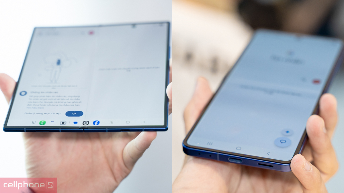 Kiểm tra ngoại hình và bản lề điện thoại Samsung Galaxy Z Fold 7 cũ