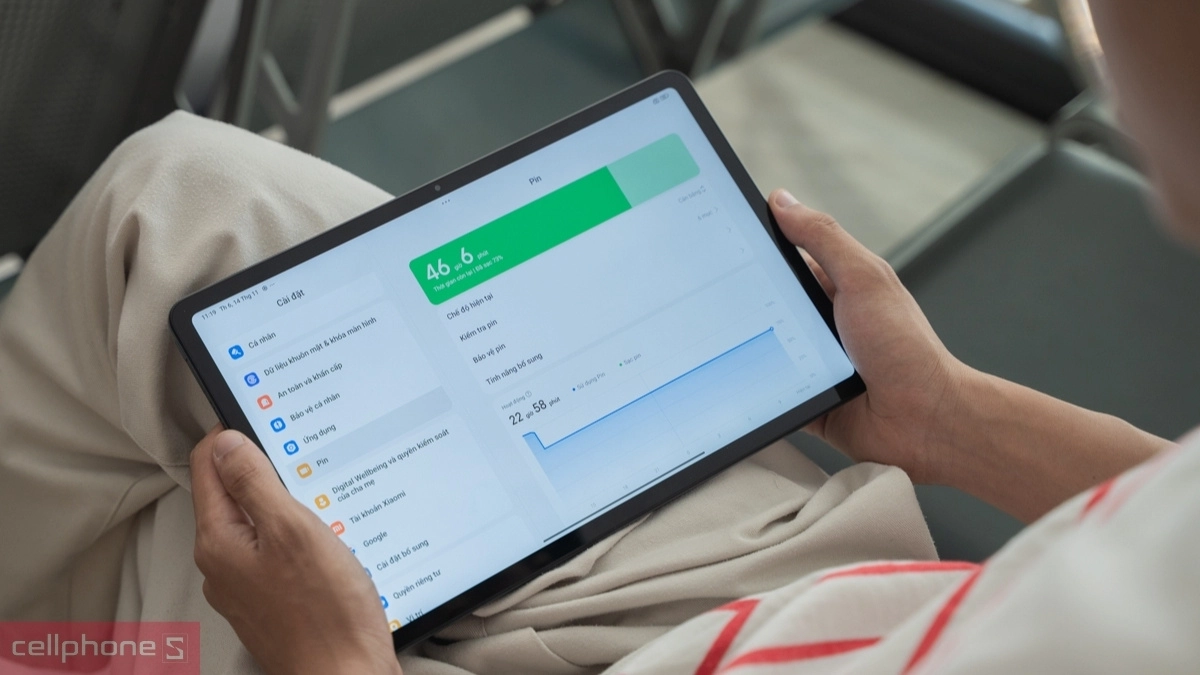 Xiaomi Redmi Pad cũ trang bị pin dung lượng lớn, hỗ trợ học tập và giải trí nhiều giờ