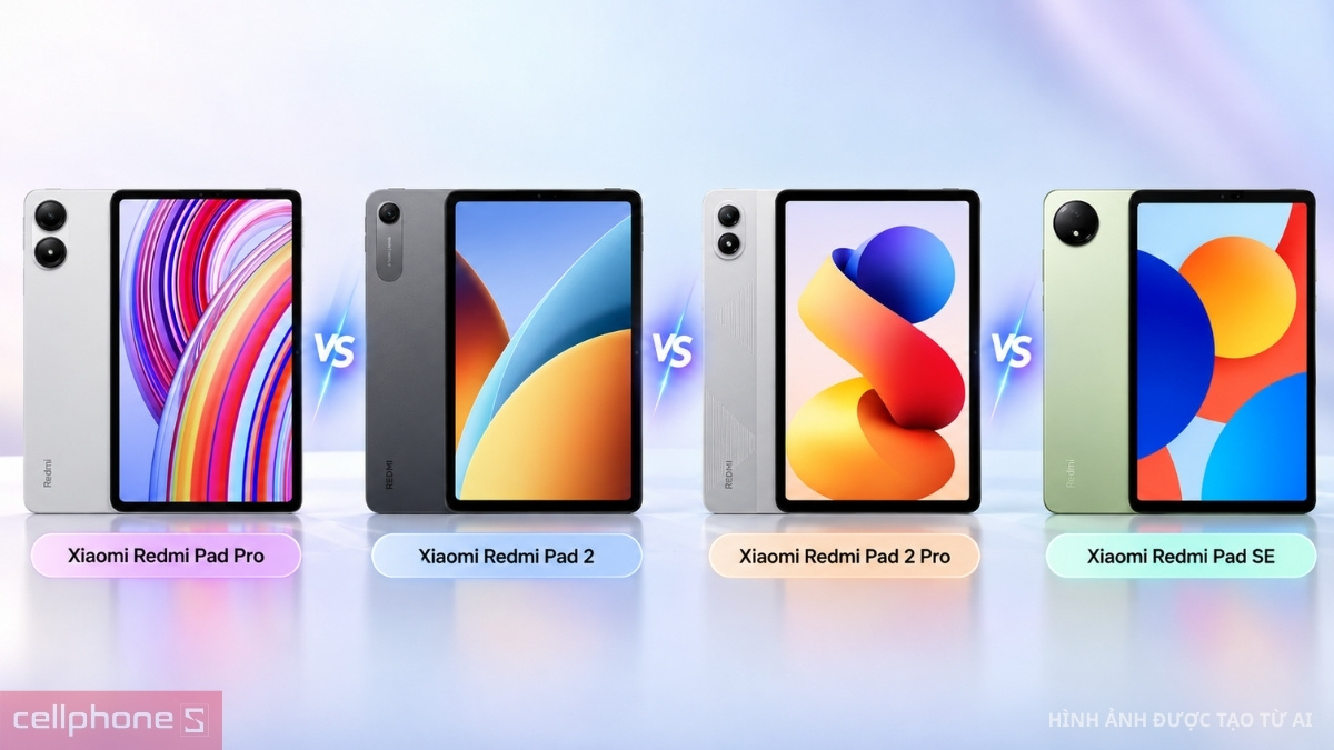 So sánh các dòng Xiaomi Redmi Pad cũ với cấu hình, màn hình và dung lượng pin đa dạng