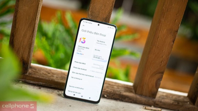 RAM và bộ nhớ trong của Xiaomi Redmi Note 12 Pro 4G cũ xước cấn