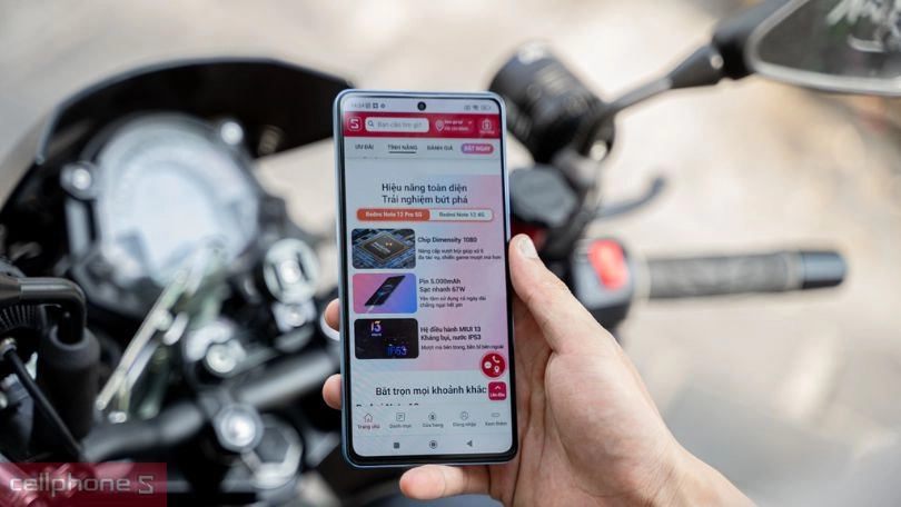 Thiết kế trầy xước nhẹ, không ảnh hưởng tới cấu hình của Xiaomi Redmi Note 12 Pro 5G cũ xước cấn