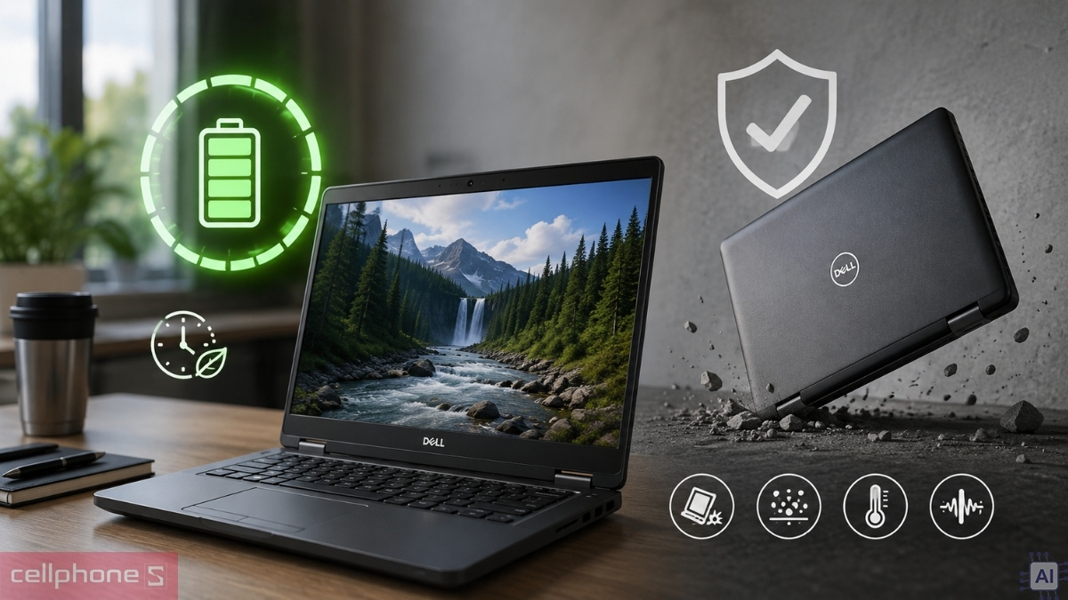 Dell Latitude cũ có dung lượng pin đáp ứng thời gian sử dụng bền bỉ