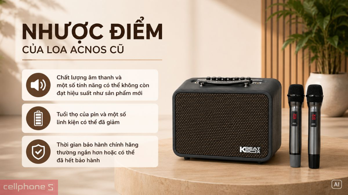 Những nhược điểm cần lưu ý của loa Acnos cũ 