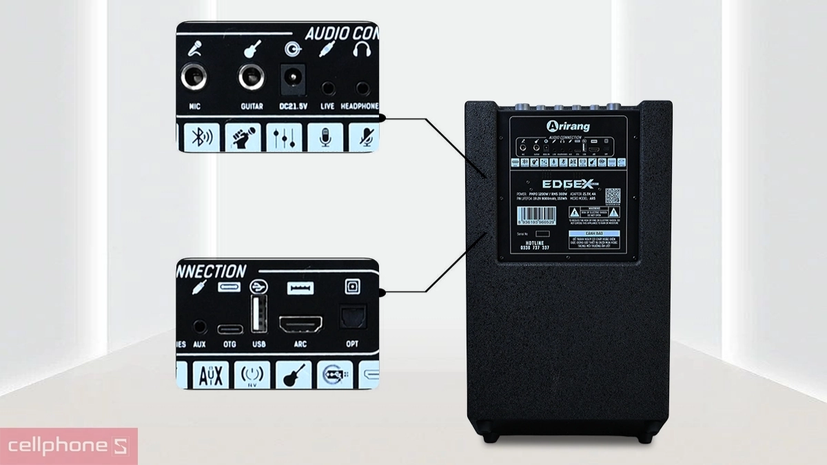 Đa dạng cổng kết nối: USB, quang, HDMI, micro, guitar