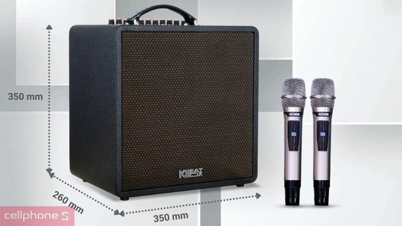 Chất liệu và thiết kế của loa xách tay ACNOS QUAD 64