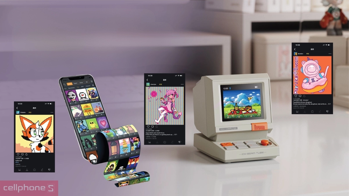 Tính năng pixel art loa Bluetooth Divoom MiniToo