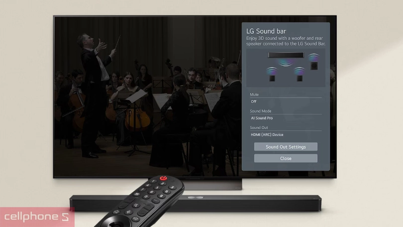 Ứng dụng hỗ trợ và khả năng điều khiển của loa thanh Soundbar LG S40T 300W