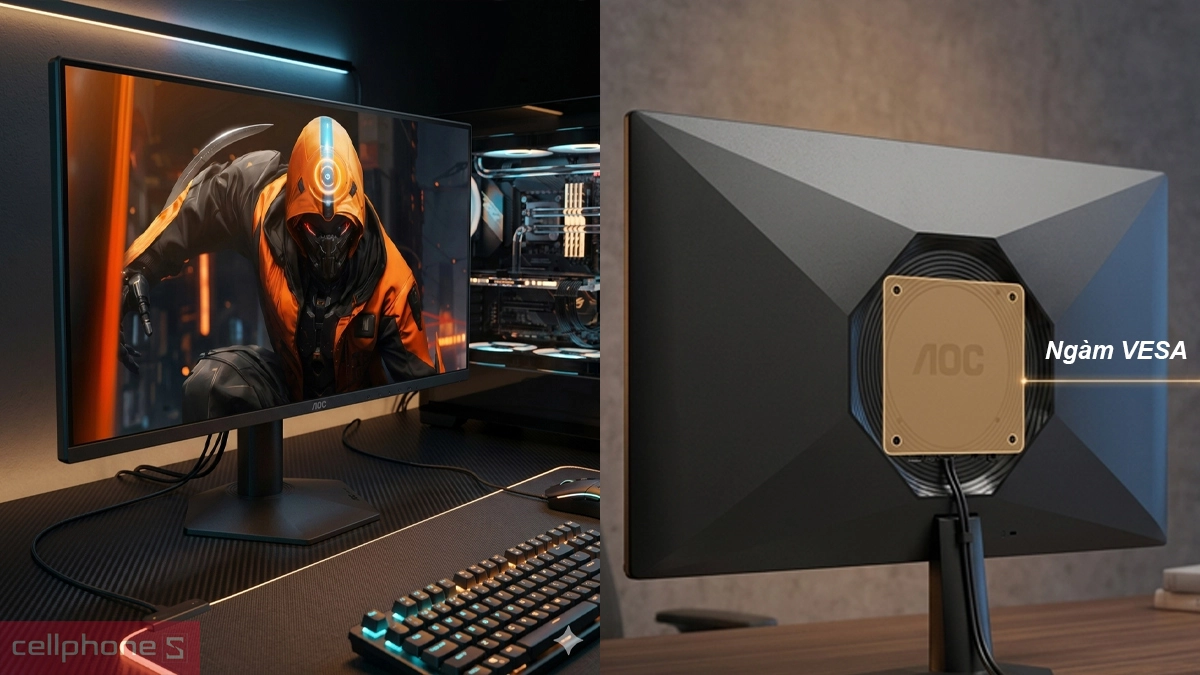 Thiết kế màn hình AOC 24G50Z 24 inch