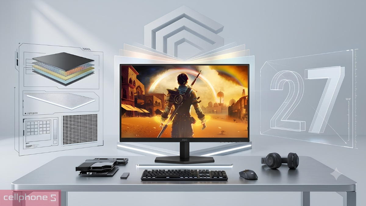 Màn hình AOC Q27G42ZE 27 inch QHD với tấm nền tiên tiến