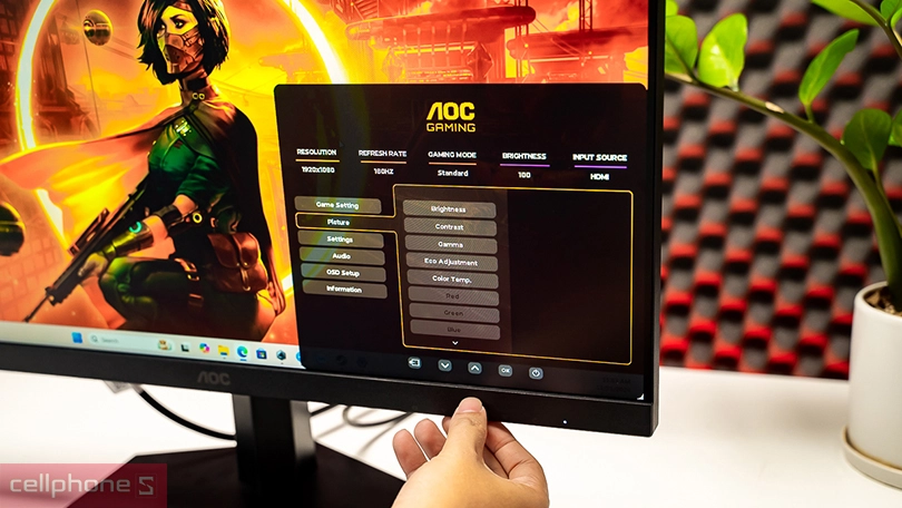 Màn hình gaming AOC 24G4E/74 24 inch – Tần số quét 180Hz tối ưu gaming