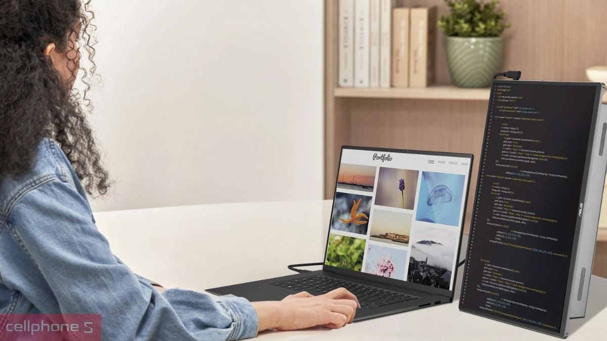 Thiết kế màn hình di động ASUS ZenScreen OLED MQ16FC 16 inch