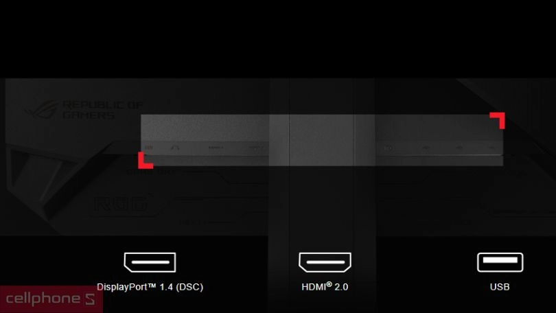 Cổng kết nối trên màn hình Gaming ASUS ROG Strix OLED XG27AQDMG 27 inch