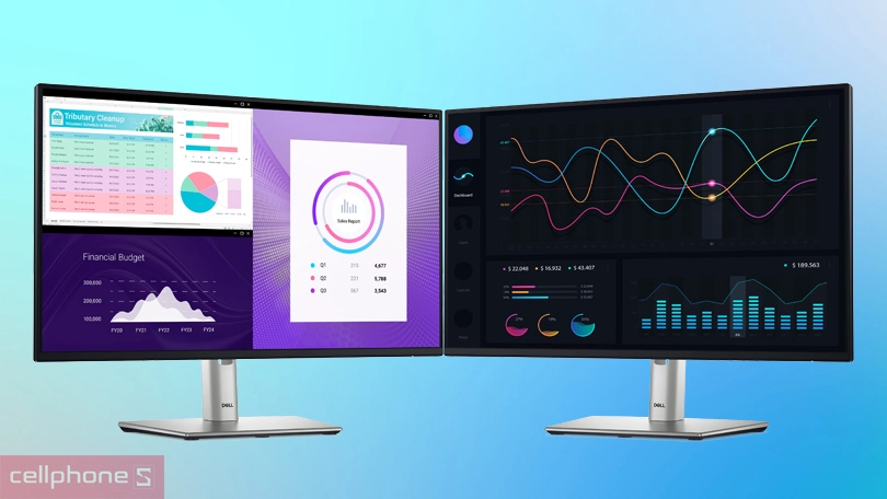 Hệ thống cổng kết nối của màn hình Dell P2425H 24 inch