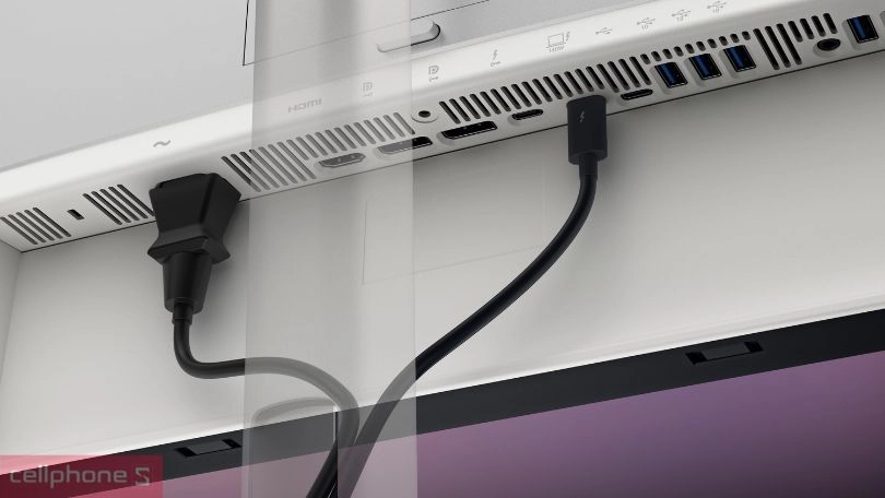 Các cổng kết nối trên màn hình Dell UltraSharp U2725QE 120Hz 27 inch