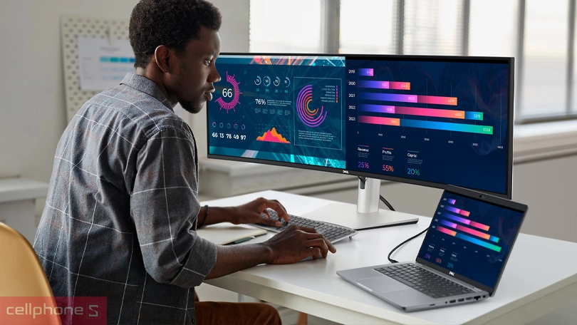 Cổng kết nối trên màn hình cong Dell UltraSharp U4924DW 60Hz 49 inch