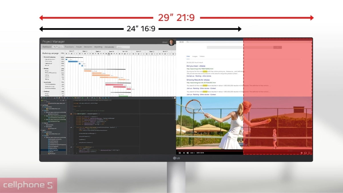 Màn hình LG 29U531A-W 29 inch sở hữu độ phân giải WFHD 2560 x 1080