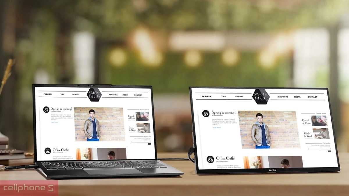 Công nghệ màn hình di động MSI Pro MP165 E6 16 inch