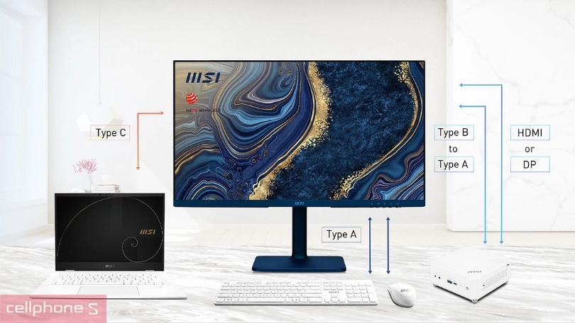 Màn hình MSI Modern MD272QP Ultramarine 27 inch - Hiển thị sinh động, kết nối linh hoạt