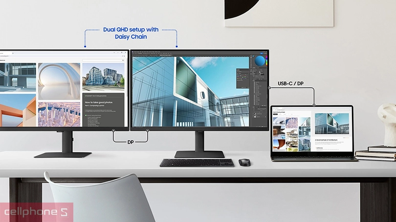 Kết nối màn hình Samsung ViewFinity S6 LS27D604 27 inch