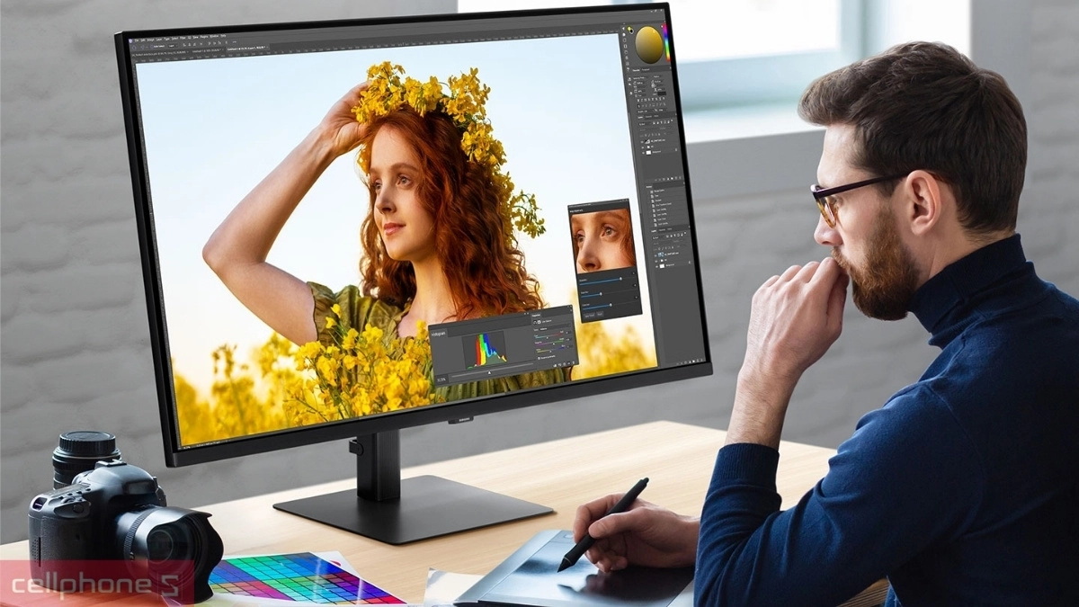 Chất lượng hiển thị trên màn hình Samsung ViewFinity S7 S70D LS37D702EAEXXV 37 inch