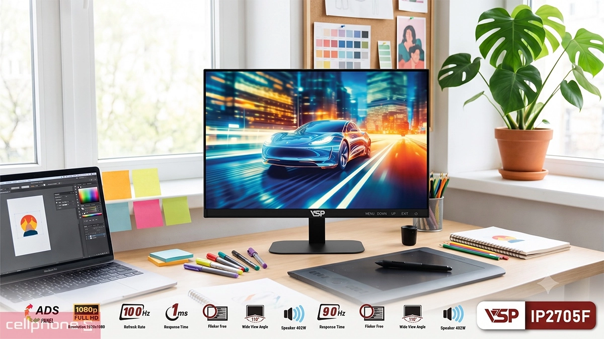 Màn hình VSP IP2705F 27 inch mang lại hình ảnh sắc nét