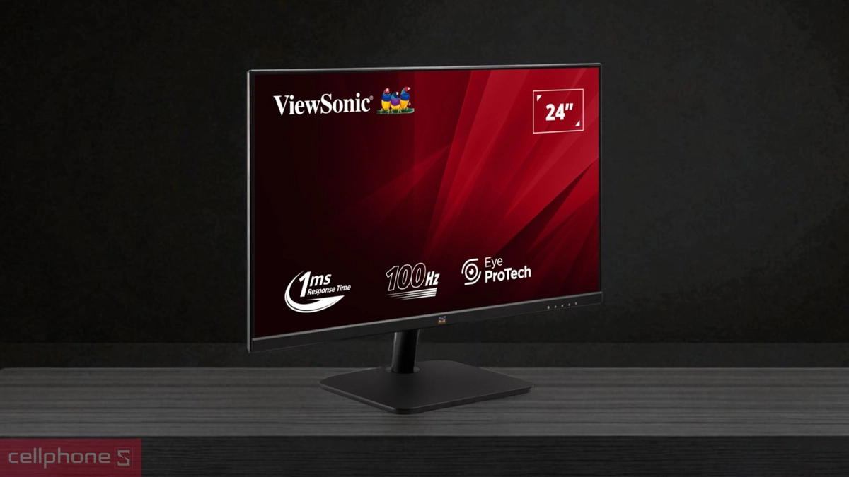ViewSonic VA2432-H-2 sở hữu thiết kế viền siêu mỏng ở ba cạnh