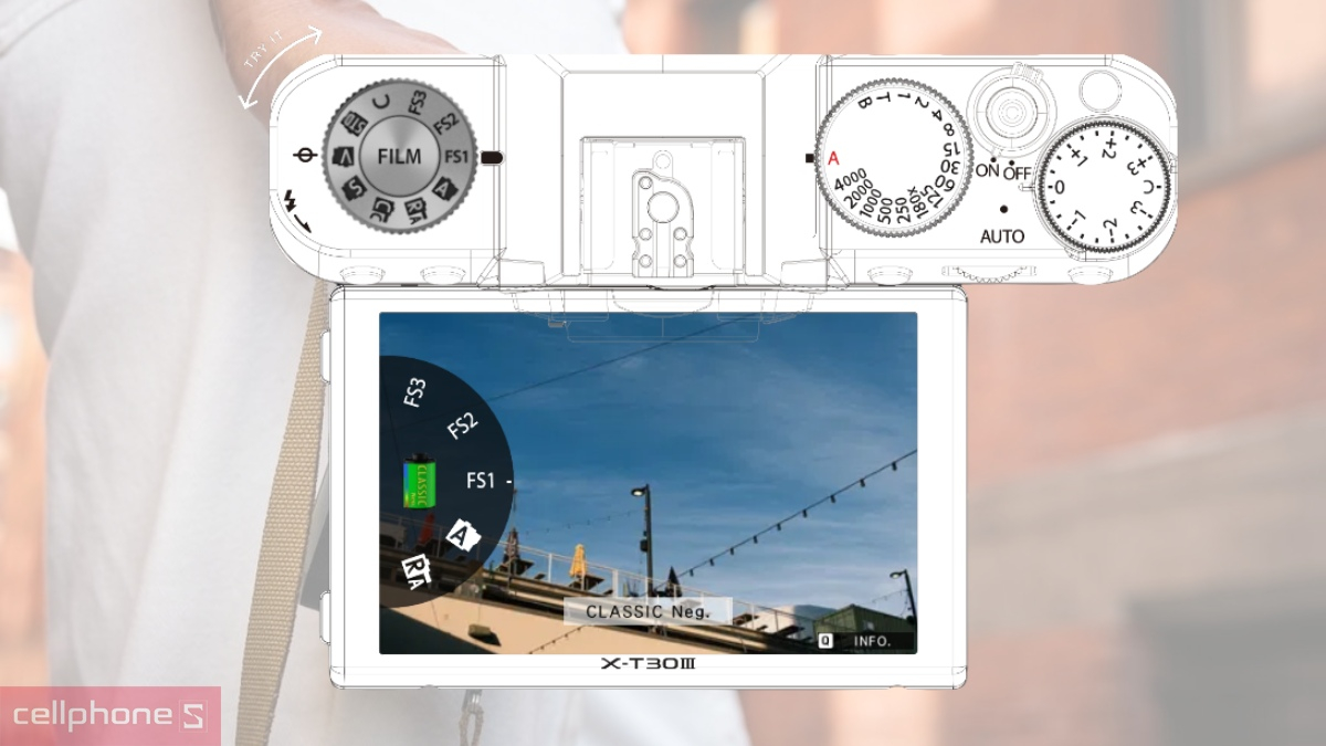 Nút xoay Film Simulation trên máy ảnh Fujifilm XT30 III