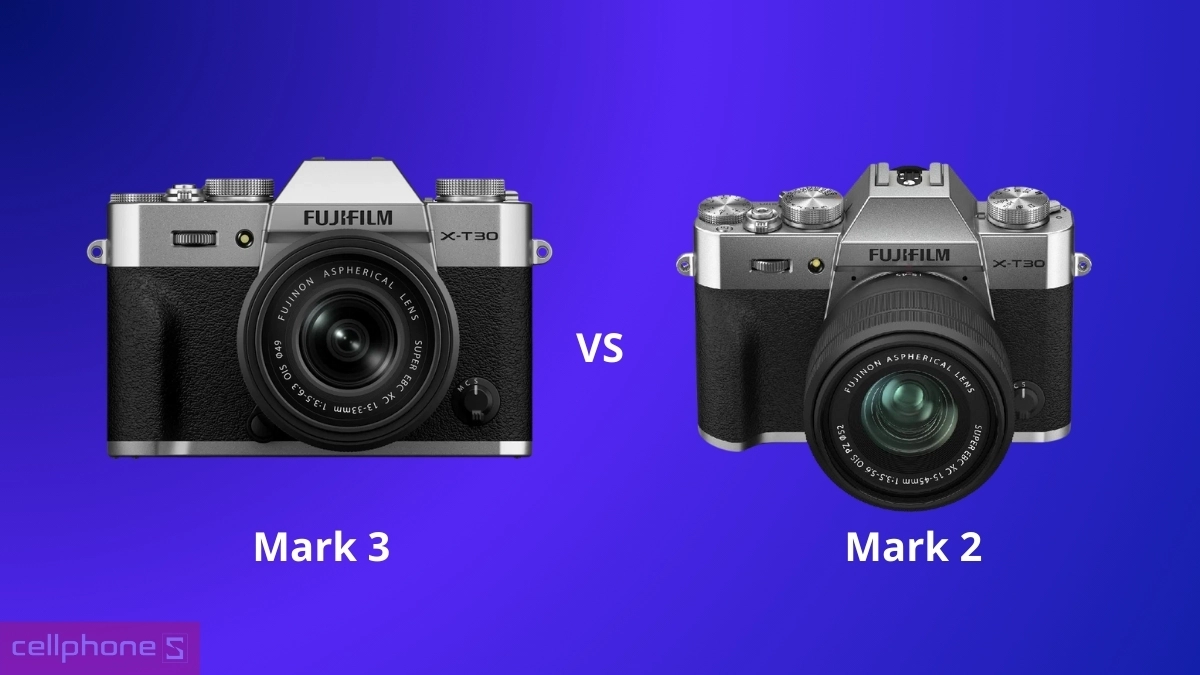 So sánh máy ảnh Fujifilm X-T30 Mark 3 (kèm lens Fujifilm XC 13-33mm F3.5-6.3) và Fujifilm X-T30 2
