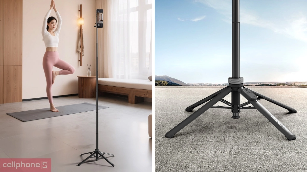 Chân đế 4 cạnh mở rộng của Tripod kiêm gậy selfie Ulanzi MT85