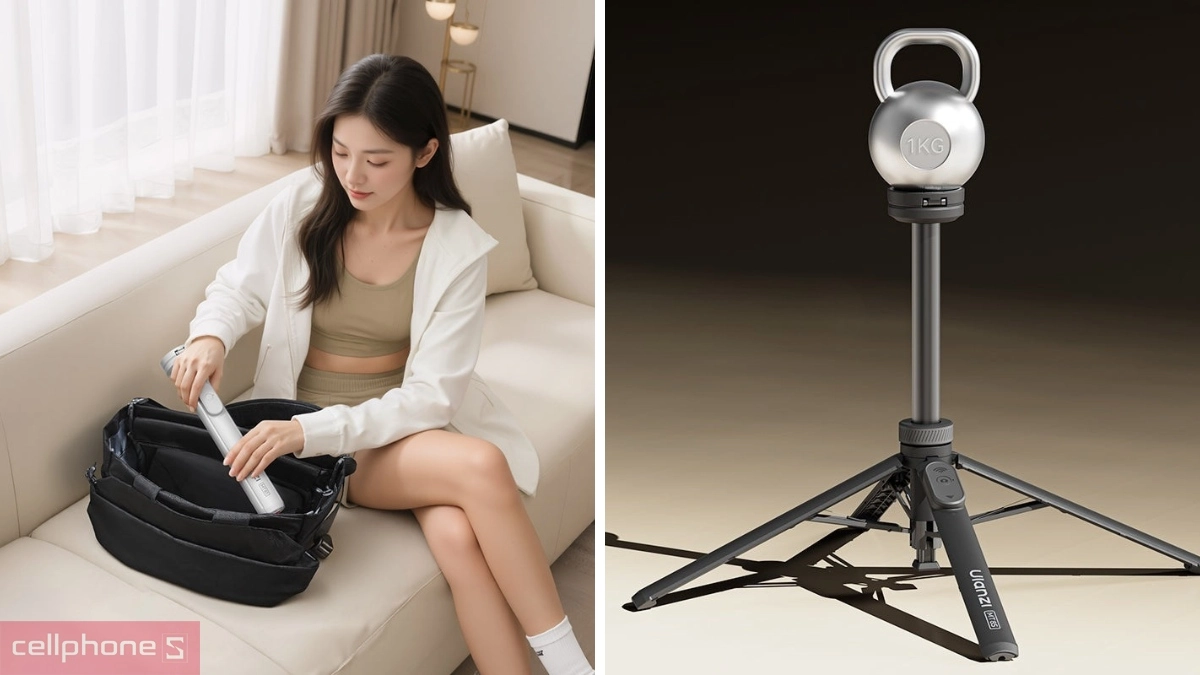 Thiết kế gấp gọn của Tripod kiêm gậy selfie Ulanzi MT85