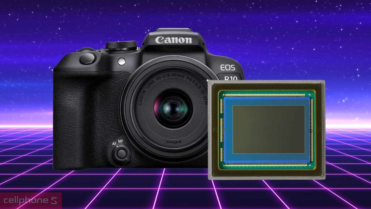 Hệ thống cảm biến và ống kính của máy ảnh Canon EOS R10 (RF-S18-45mm f/4.5-6.3 IS STM)
