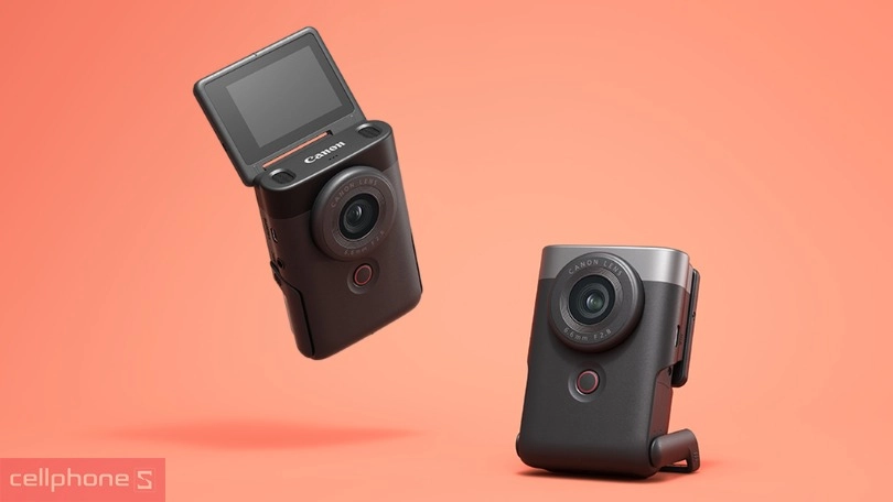 Camera Canon Powershot V10 sở hữu chân đế và màn hình lật tiện lợi