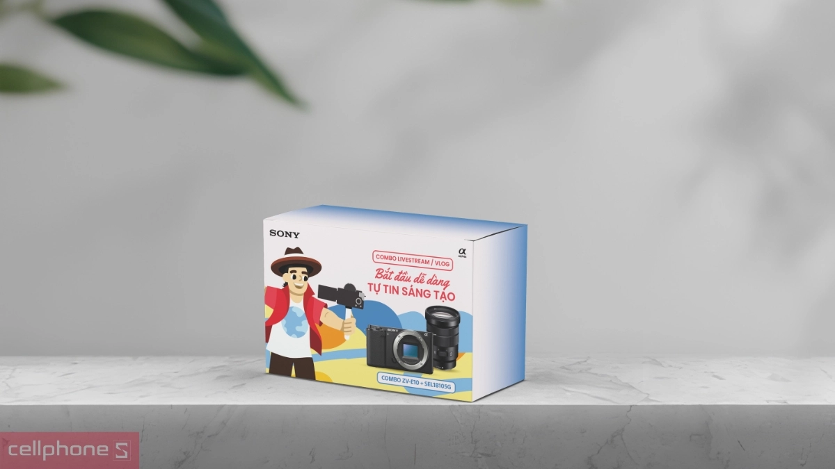 Bộ kit Livestream Vlog Sony ZV-E10K + Lens 50mm f1.8 phù hợp với người làm vlog
