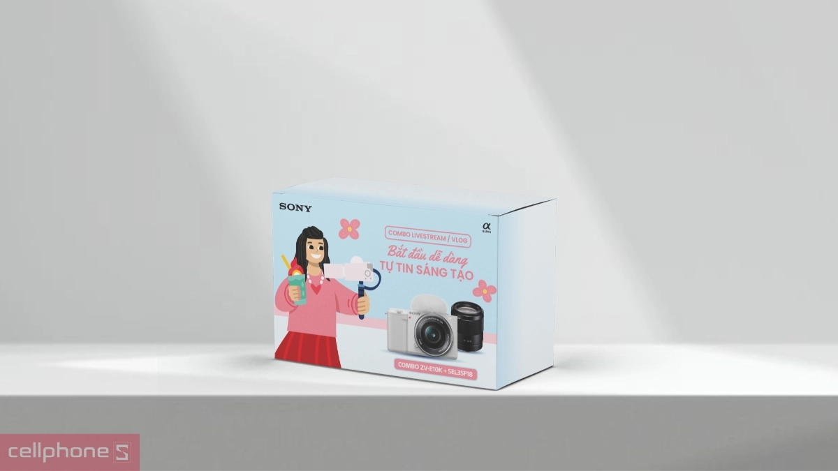 Lens Bộ kit Livestream Vlog Sony ZV-E10K + Lens 50mm f1.8