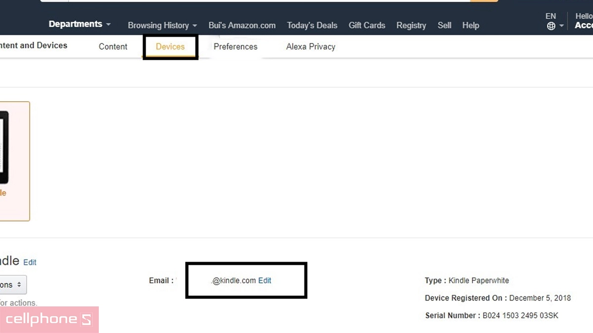 Cách lấy địa chỉ Email máy đọc sách Kindle