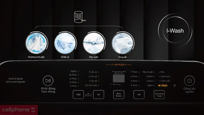 Chương trình giặt của máy giặt Aqua cửa trên 12kg (AQW-DR120HT.BK)