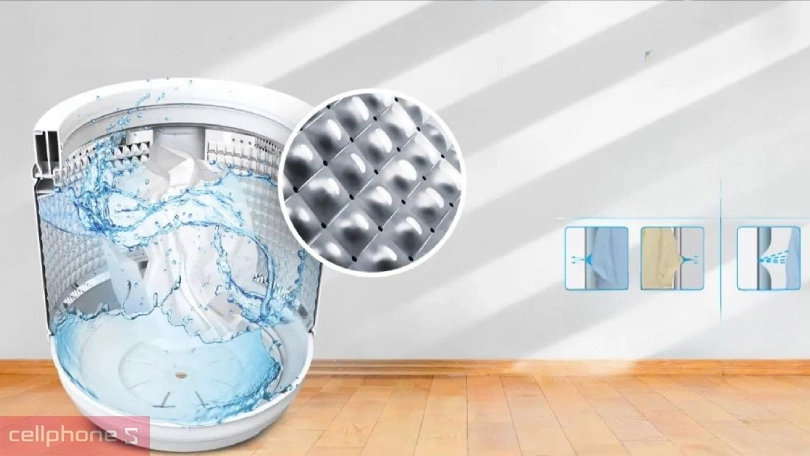 Dung tích chứa, lồng giặt của máy giặt AQUA cửa trên 9kg AWM9-316K(B)