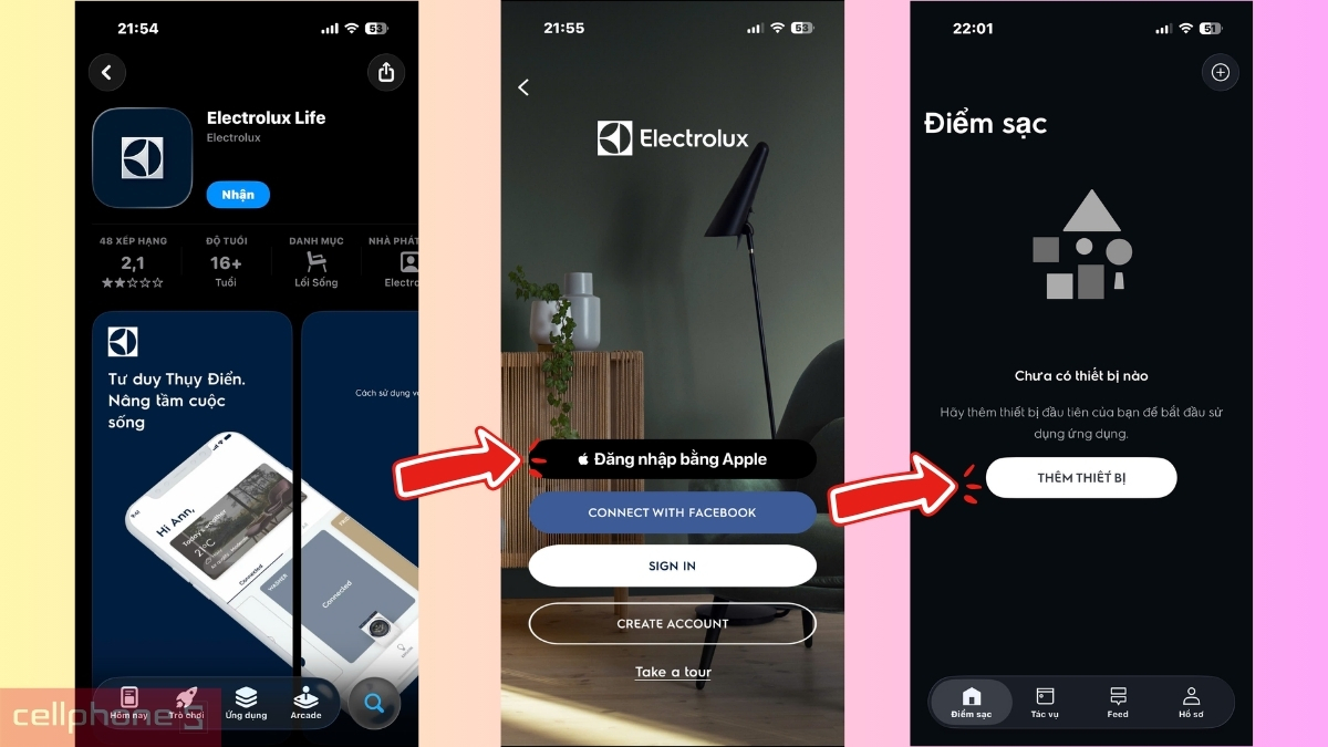 Hướng dẫn kết nối app với máy giặt Electrolux Inverter 10kg EWF1043R7WC